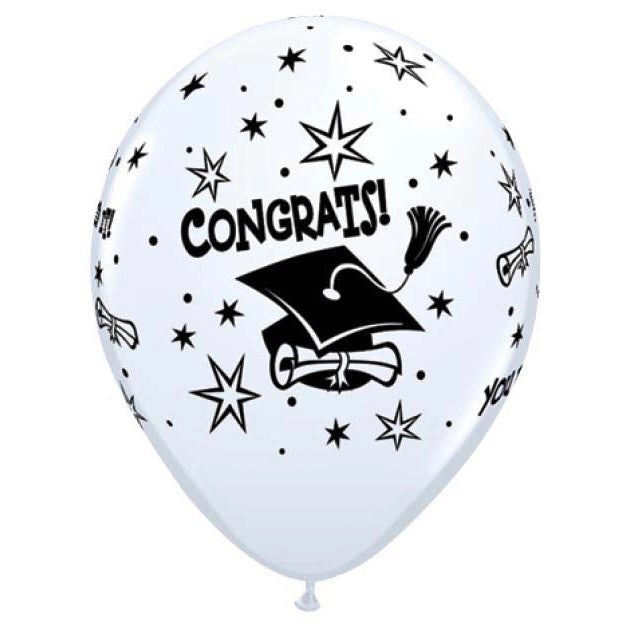 Congrats Cap and Gown Latex Balloon