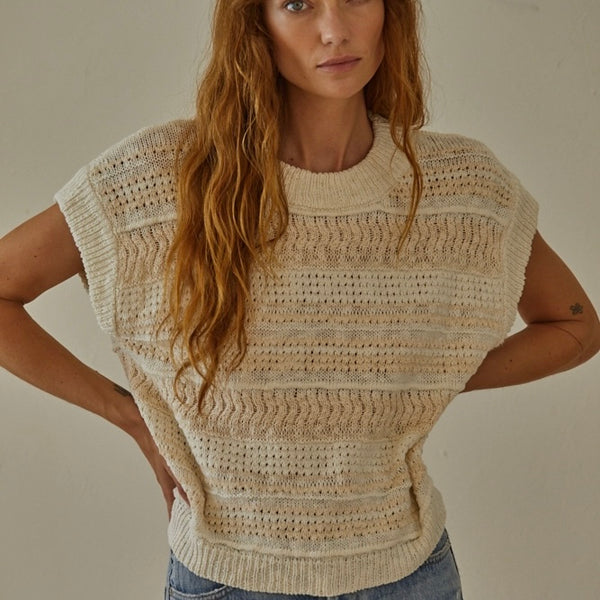 Audette Crochet Top - Blush Ivory