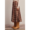 Plaid Midi Skirt - Marsala Ivory