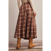 Plaid Midi Skirt - Marsala Ivory