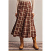 Plaid Midi Skirt - Marsala Ivory