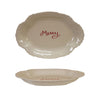 Stoneware Scalloped "Merry" Platter