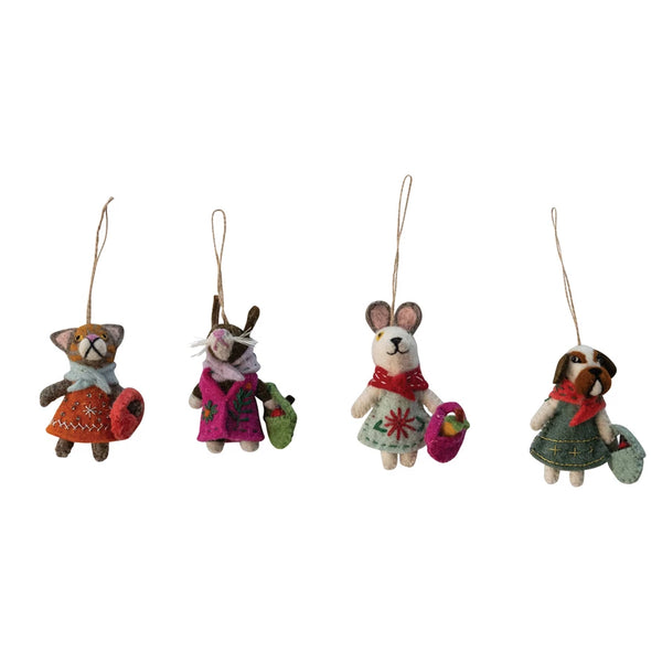 Handmade Wool Felt Animal Ornaments