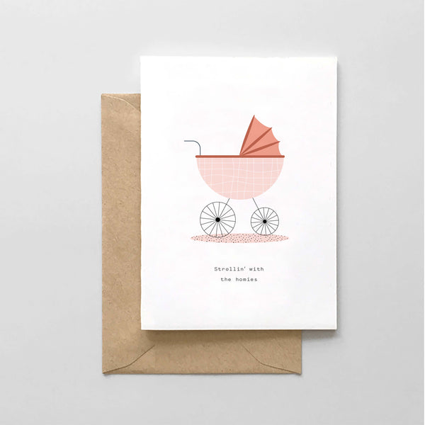 Strollin' With The Homies Baby Card