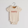 Cream "Merry" Organic Baby Bodysuit in Red