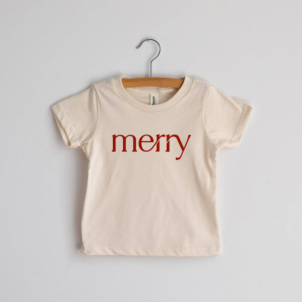 "Merry" Organic Baby & Kids Tee in Red