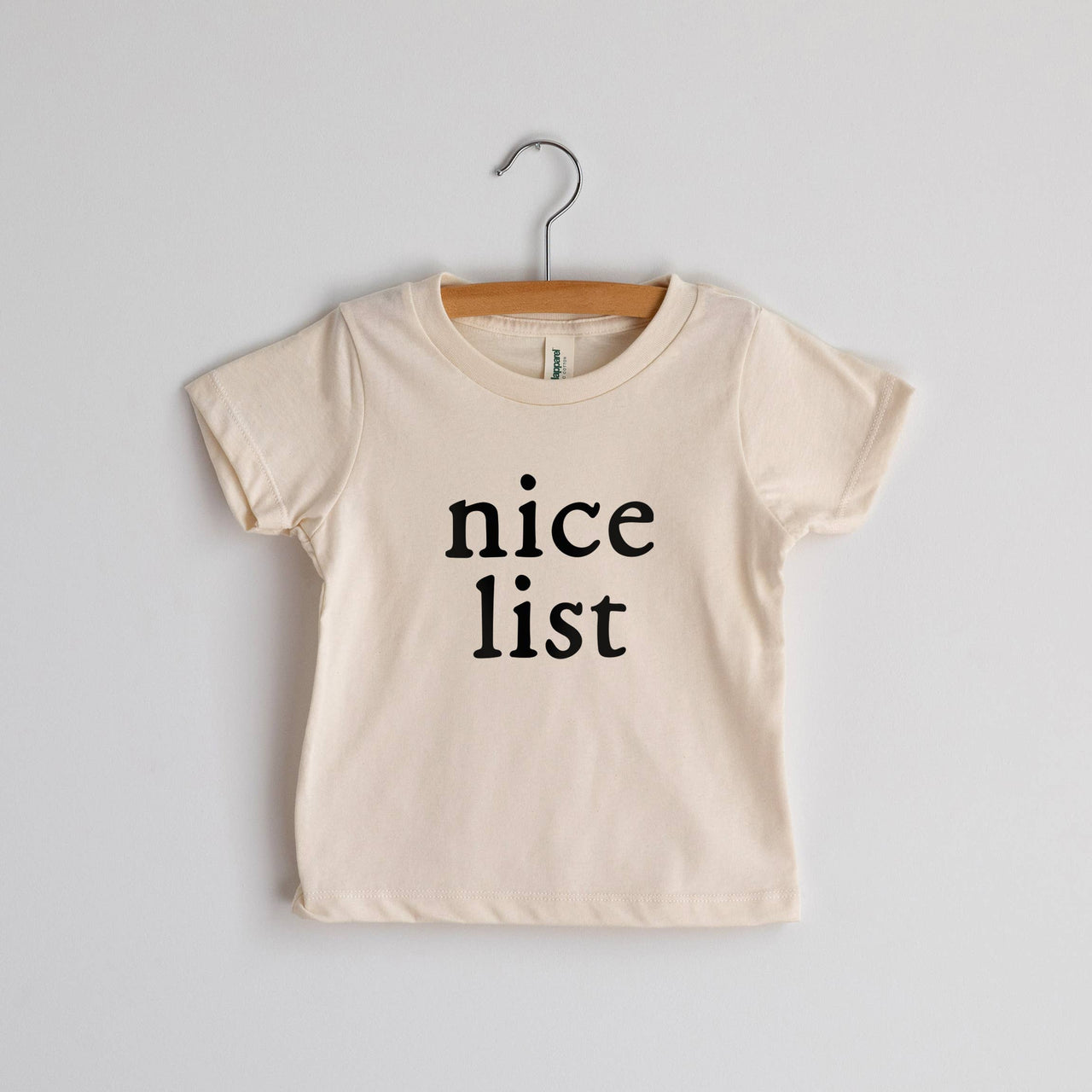 Nice List Organic Cream Baby & Kids Christmas Tee