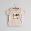 Nice List Organic Cream Baby & Kids Christmas Tee