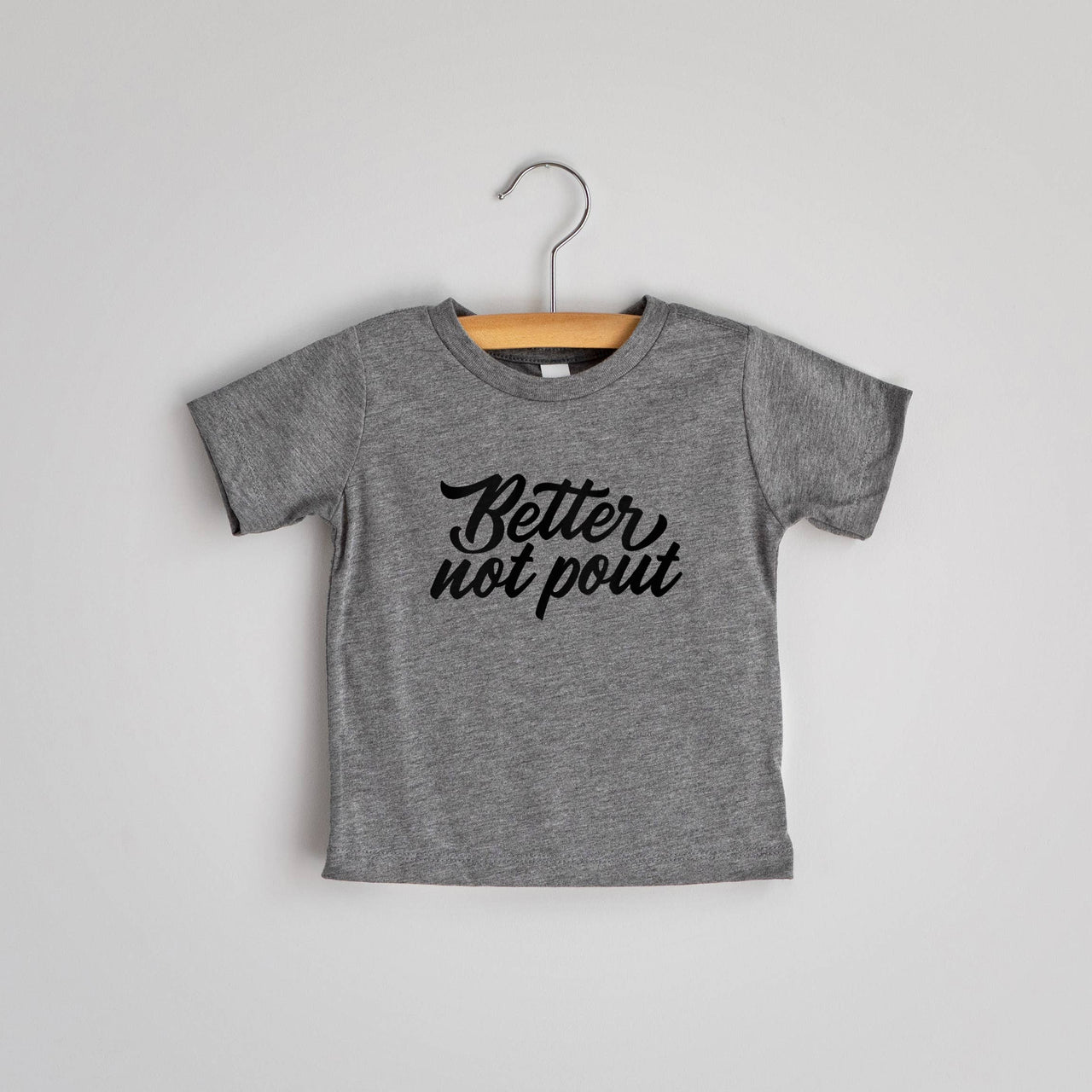 Better Not Pout Gray Baby & Kids Christmas Tee