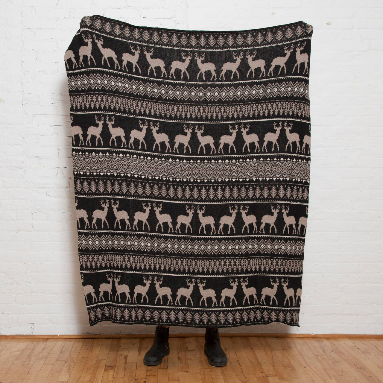 Eco Vintage Fair Isle Throw- Black