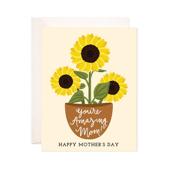 Mom Sunflowers Greeting Card - Mother's Day Card