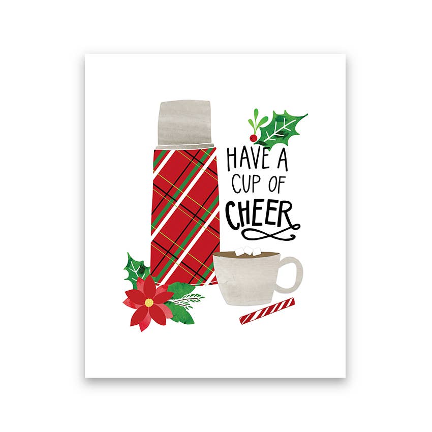 Cup of cheer Vintage Thermos 8x10 Art Print