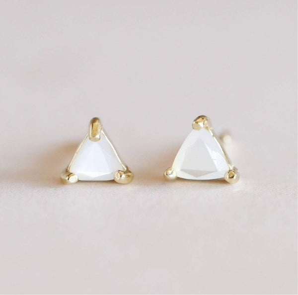 Mini Energy Gem Studs - Mother of Pearl