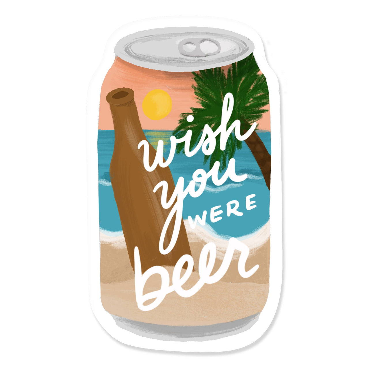 Wish You Were Beer Sticker