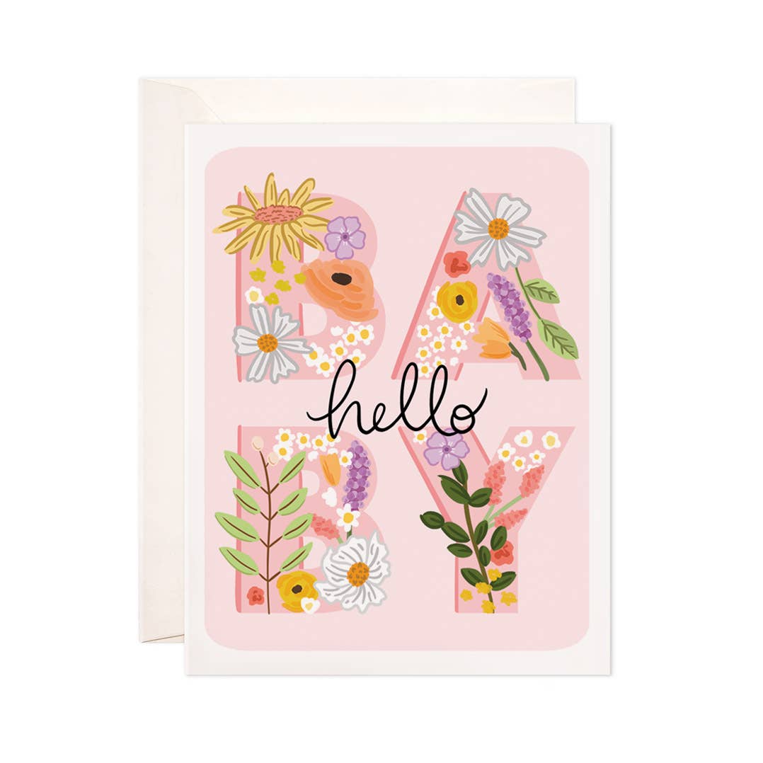 Hello Baby Pink Greeting Card