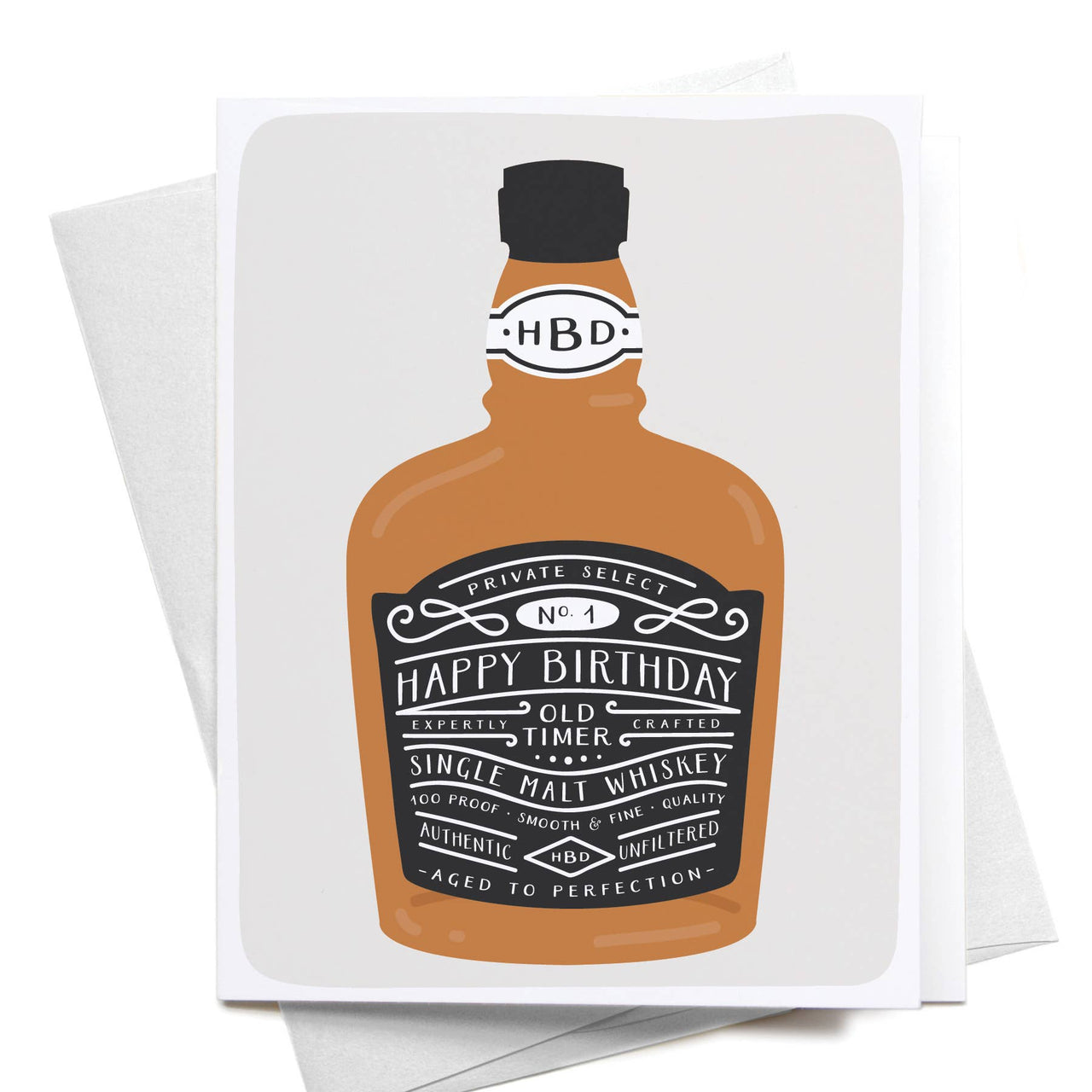 Happy Birthday Whiskey Bottle Card