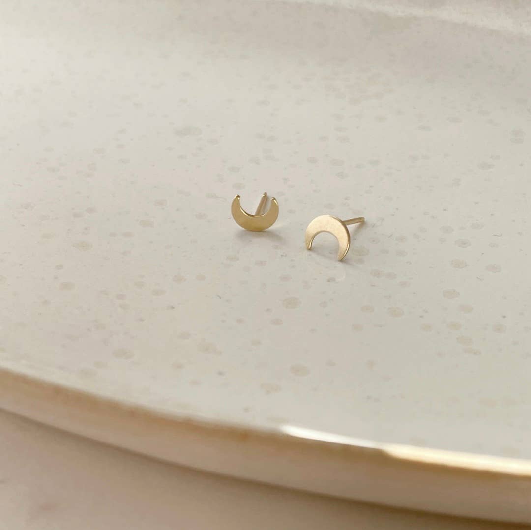 Tiny Moon Studs