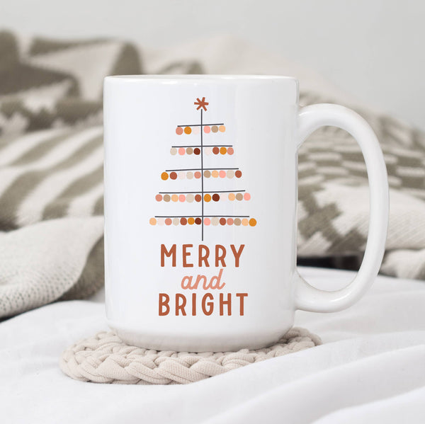 Merry and Bright Boho Christmas Tree Mug