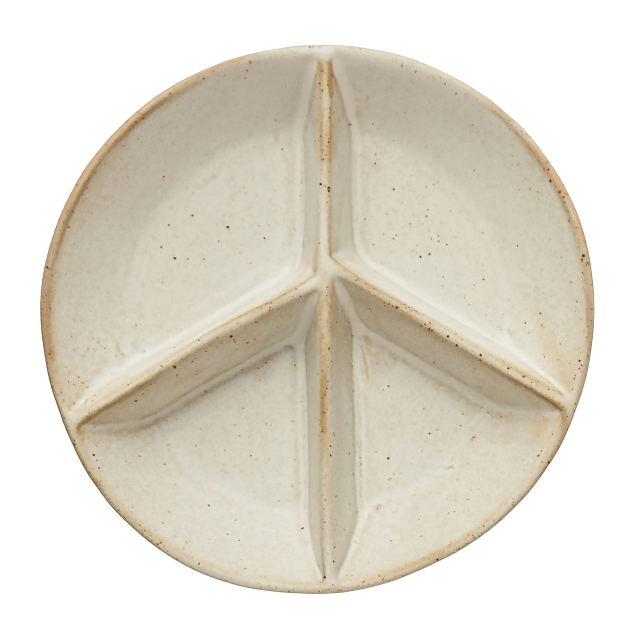 Stoneware Peace Sign Divided Dish