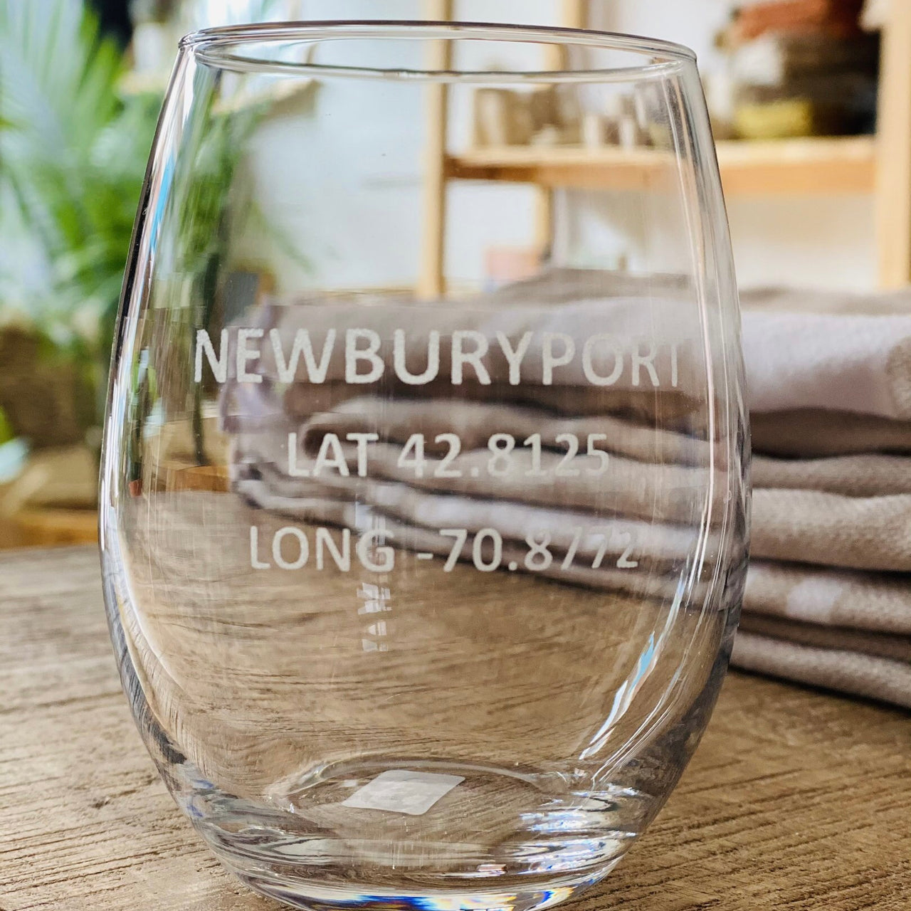 Newburyport Latitude Longitude Wine Glass