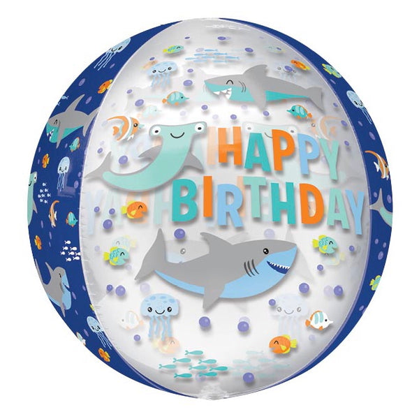 Birthday Shark Orbz Balloon
