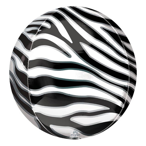16" Orbz zebra print Animalz balloon