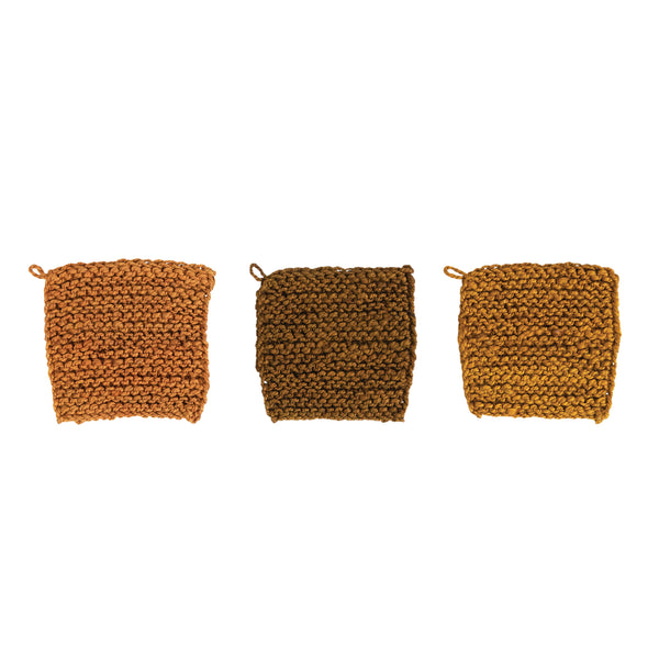 Square Jute Crocheted Pot Holder