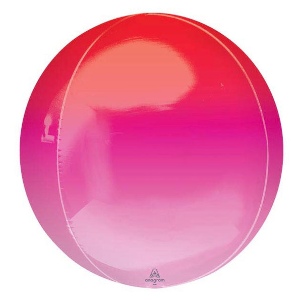 Red Pink Ombré Orbz Balloon