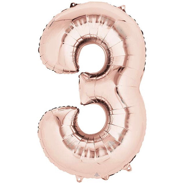 ROSE GOLD Metallic Number Balloons