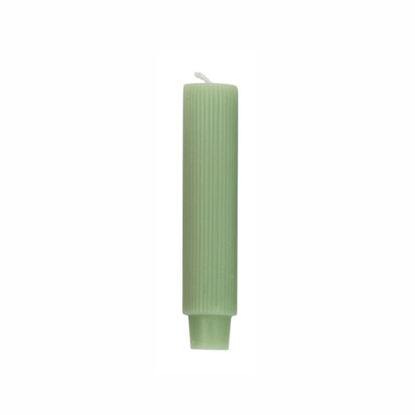 Pleated Taper Candle - Holly Green