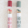 Fireplace Safety Matches in Tube Matchbox with Geometric Pattern