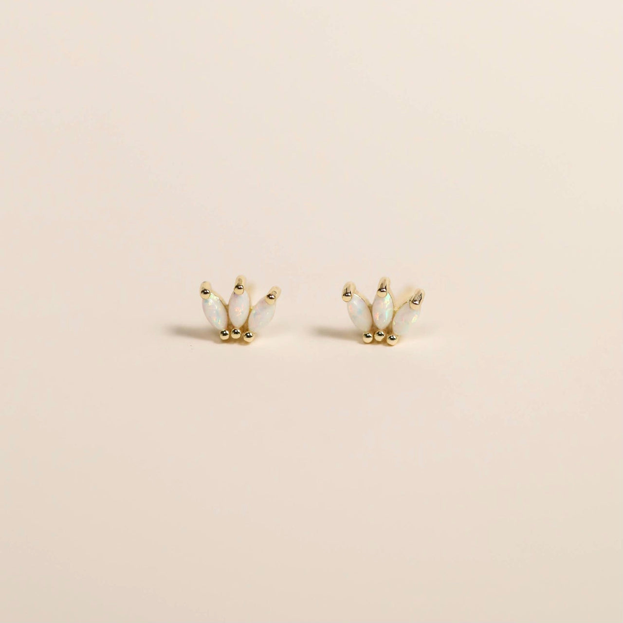 Opal Crown Stud - White