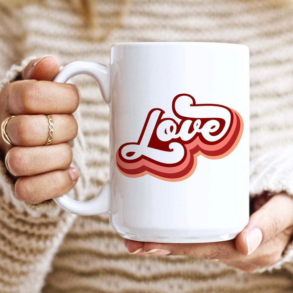 Retro Love Ceramic Coffee Mug