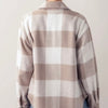 PLAID FLANNEL BUTTON DOWN JACKET- Khaki