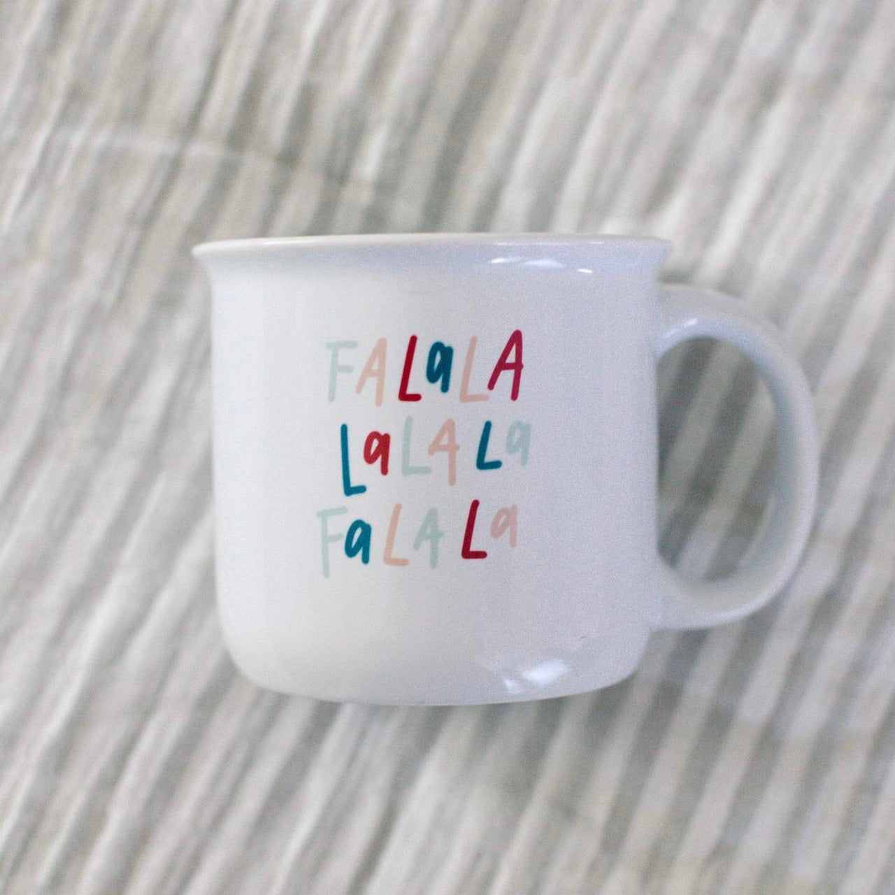 Colorful "FA LA LA" Ceramic Mug