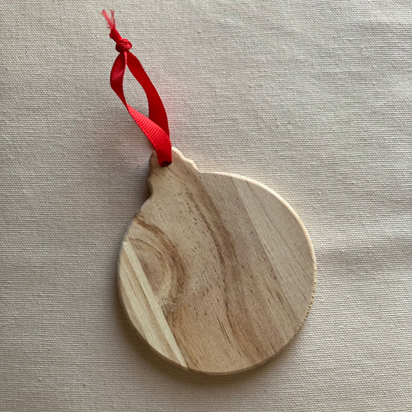 Wood Round Ornament- Custom Hand Lettered