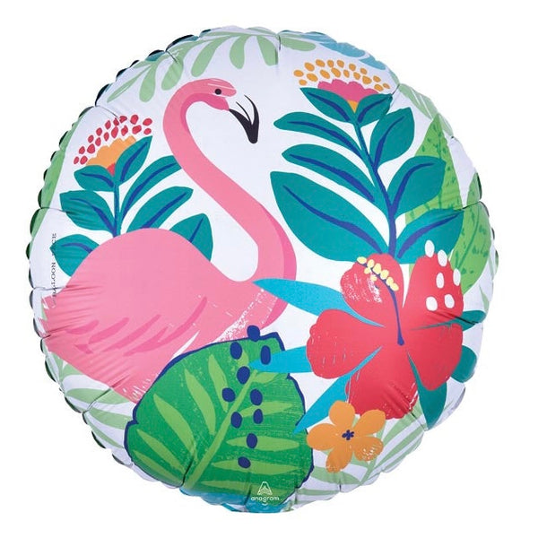 Flamingo Round Foil Ballon