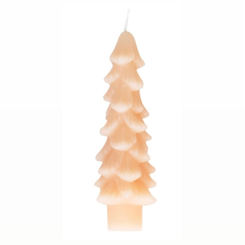 5” Tree Shaped Taper Candle- Peach