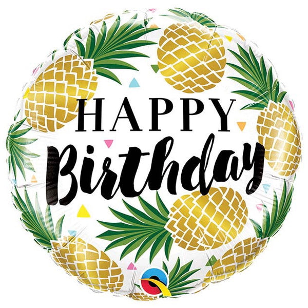 Golden Pineapple Birthday Balloon