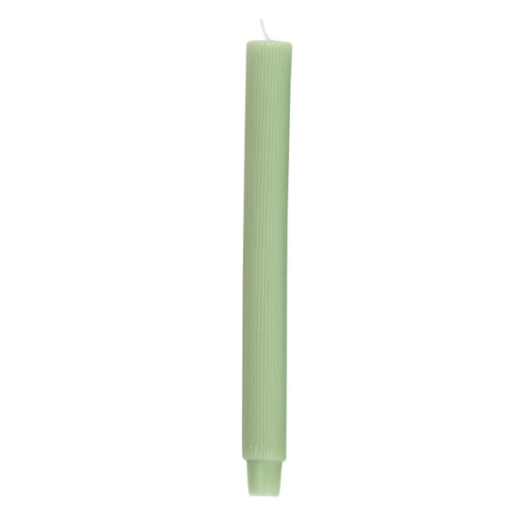 Pleated Taper Candle - Holly Green