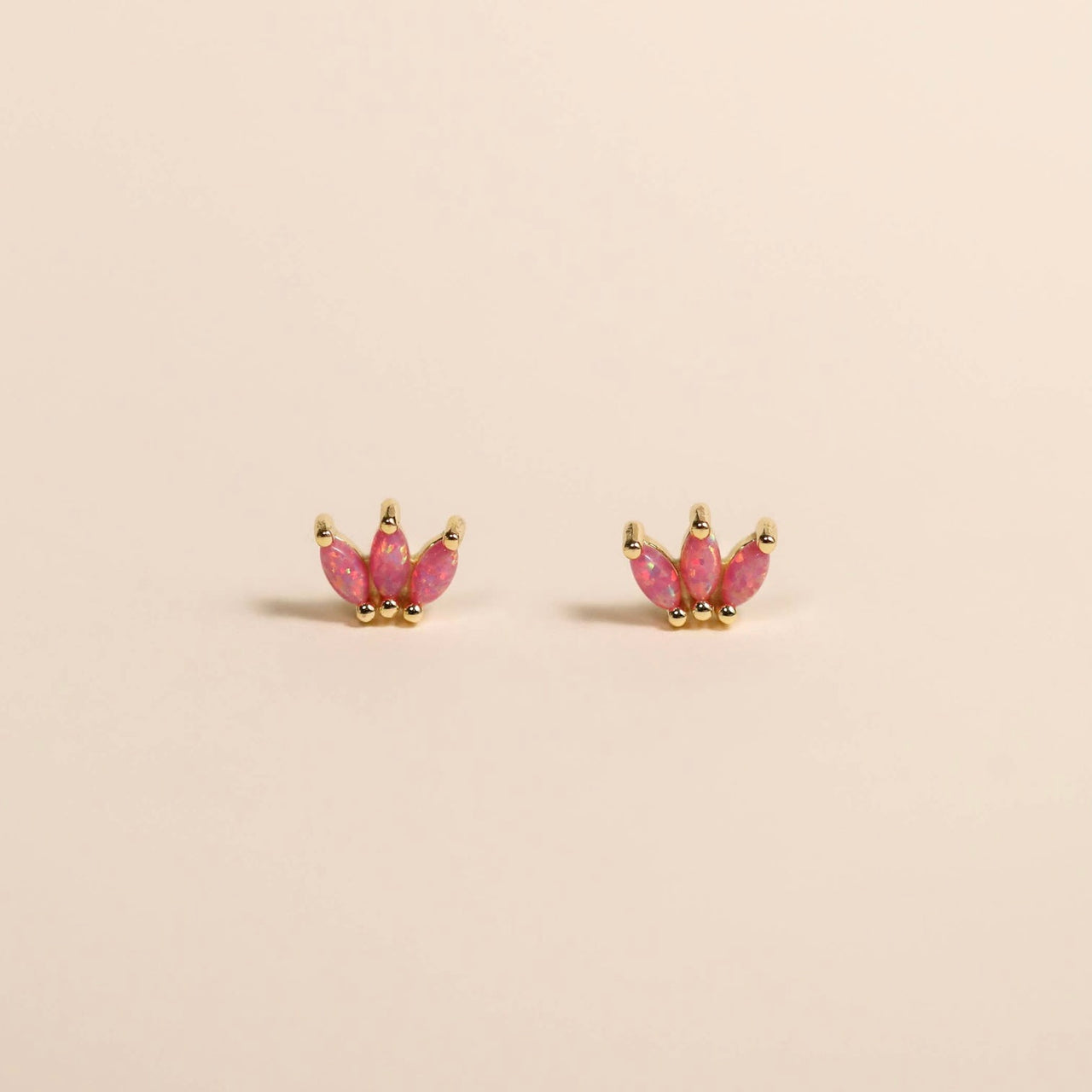 Opal Crown Stud - Pink