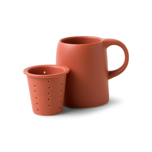 Ceramic Tea Infuser Mug- Terracotta
