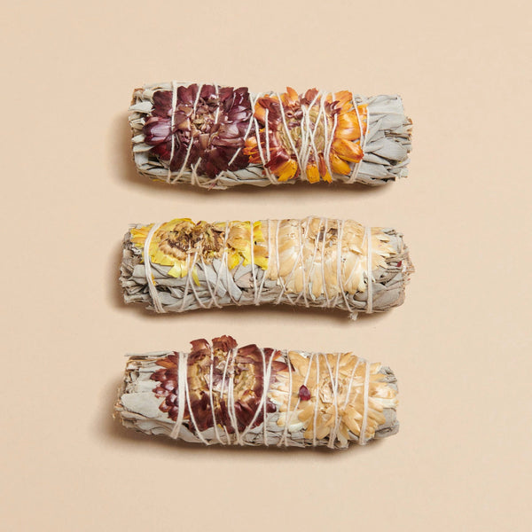 Sage + Wild Flowers Smudge Bundle Sticks