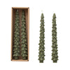 10” Tree Shaped Taper Candle Set- Evergreen