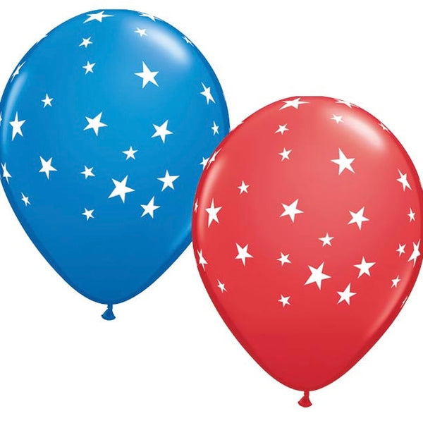 11" Star Balloon - Blue and Red