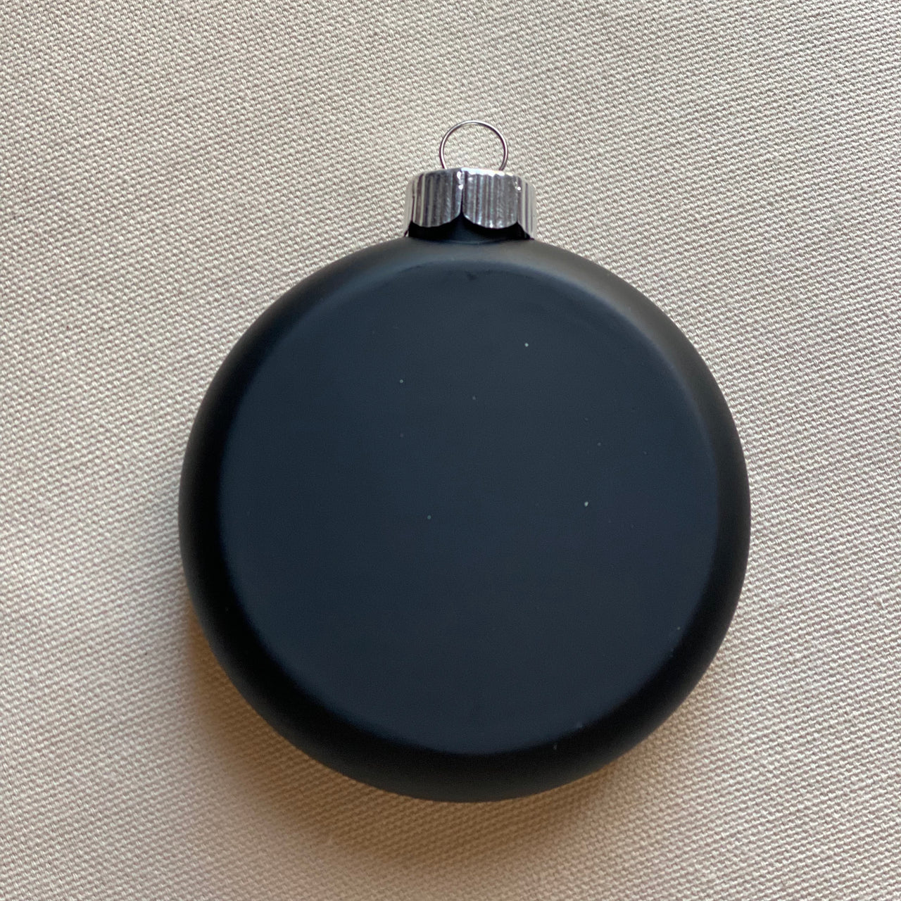 Black Disc Round Ornament- Custom Hand Lettered