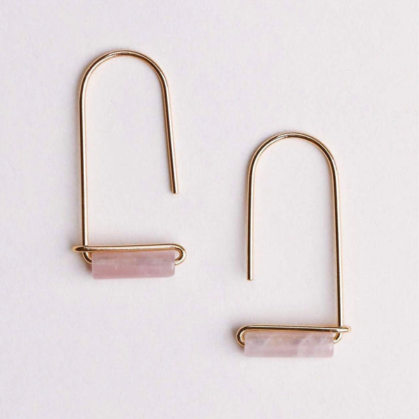 Rose Quartz Gemstone Drop Earrings